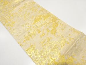 屋敷風景模様織出し袋帯